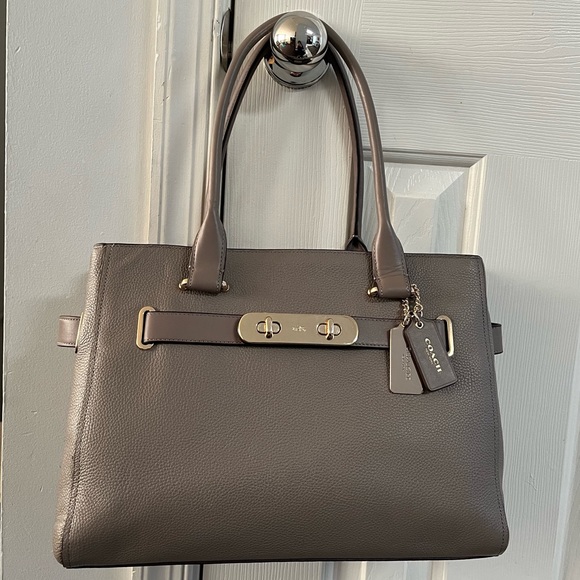 Coach Leather Handbag, Satchel, Tote - Picture 3 of 14